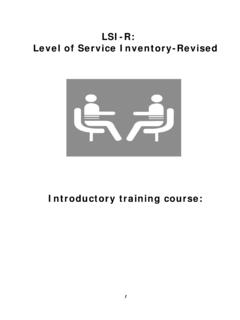 LSI-R: Level of Service Inventory-Revised