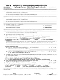 Form 8288-B Application for Withholding Certificate …