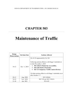 Maintenance of Traffic Design - Indiana