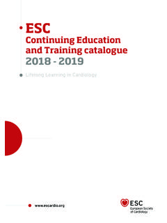 ESC Continuing Education and Training Catalogue 2018-2019