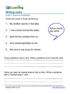 Grade 1 Grammar worksheet - Verbs-2 - …