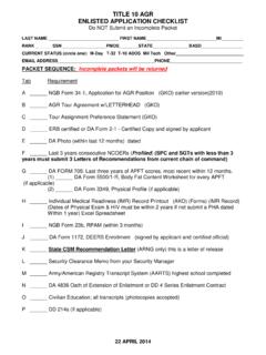 TITLE 10 AGR ENLISTED APPLICATION CHECKLIST Do NOT …