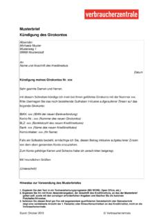 Musterbrief K&#252;ndigung des Girokontos - Verbraucherzentrale.de