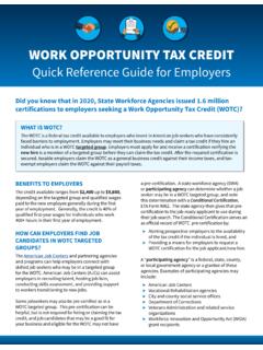 WORK OPPORTUNITY TAX CREDIT