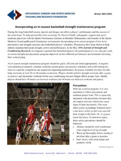 Incorporating an in-season basketball strength maintenance ...