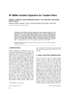 RF MEMs Variable Capacitors for Tunable Filters - MEMtronics