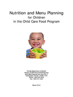 Nutrition and Menu Planning - Florida Department of …