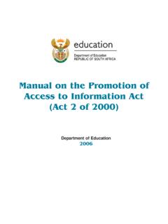 Manual on the Promotion of Access to Information …
