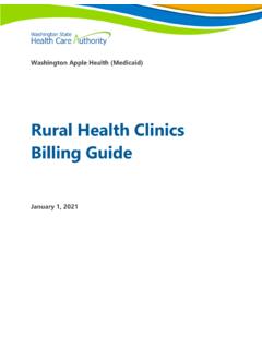 Rural Health Clinics Billing Guide - Wa