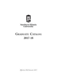 Graduate CataloG 2017-18 - niu.edu