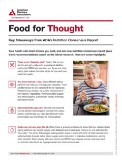 Food for Thought - American Diabetes Association