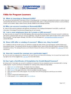 FAQs for Program Learners - Ohio Department of ...