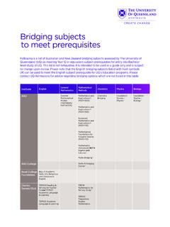 Bridging subjects to meet prerequisites information sheet