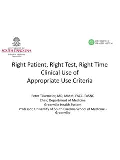 Right Patient, Right Test, Right Time Clinical Use of ...