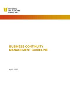 Business Continuity Management Guideline