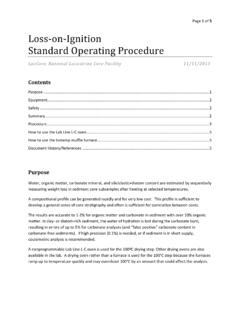 Loss-on-Ignition Standard Operating Procedure
