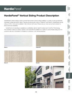 HardiePanel Vertical Siding Product Description - James …