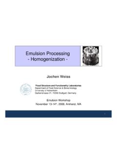 Emulsion Processing - Homogenization - UMass