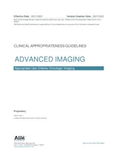 CLINICAL APPROPRIATENESS GUIDELINES