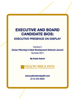 EXECUTIVE AND BOARD CANDIDATE BIOS - …