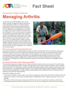 Occupational Therapy’s Role with Managing Arthritis