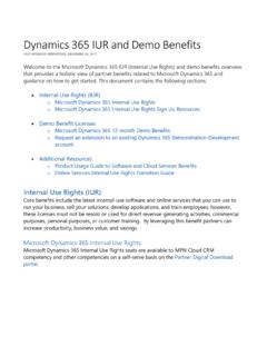 Dynamics 365 IUR and Demo Benefits - …