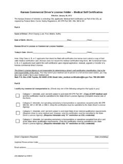 Medical Certification Form - Kansas Department of …