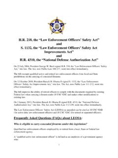 H.R. 218, the “Law Enforcement Officers’ Safety …