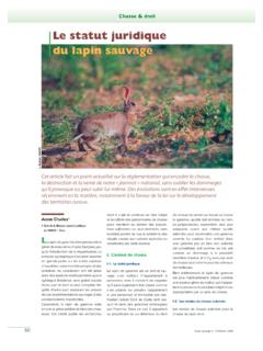 Le statut juridique du lapin sauvage - oncfs.gouv.fr