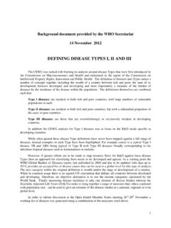 DEFINING DISEASE TYPES I, II AND III - WHO