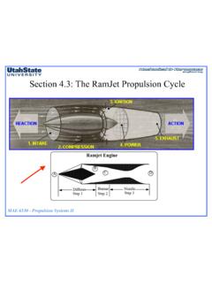 Section 4.3: The RamJet Propulsion Cycle