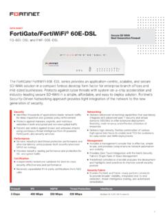 FortiGate FortiWiFi 60E-DSL/J Data Sheet