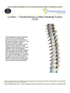 Lumbar – Transforaminal Lumbar Interbody Fusion (TLIF)