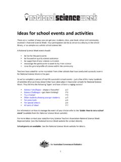 Ideas for school events and activities - National Science Week