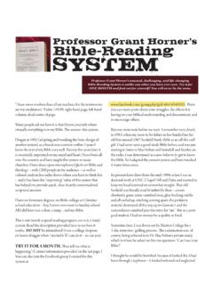 Professor Grant Horner's Bible-Reading SYSTEM - Sohmer