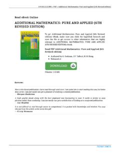 Download PDF &#187; Additional Mathematics: Pure and Applied …