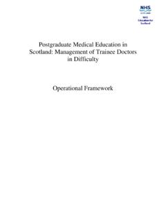 Postgraduate Medical Education in Scotland: Management of ...