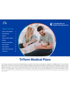 What is TriTerm Medical? 2 Plan Information 3 Network 4 ...