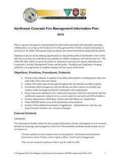 Northwest Colorado Fire Management Information Plan