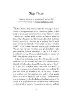 Twelve Steps - Step Three - (pp. 34-41) - Alcoholics …