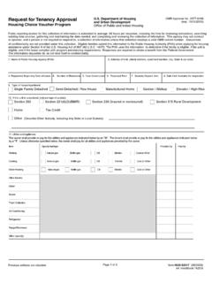 Request for Tenancy Approval U.S. Department of …
