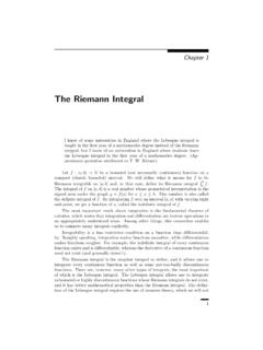 The Riemann Integral - University of California, Davis
