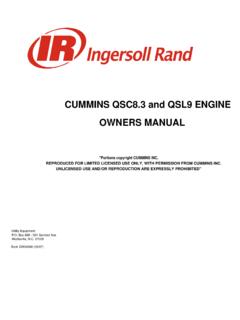 CUMMINS QSC8.3 and QSL9 ENGINE OWNERS MANUAL