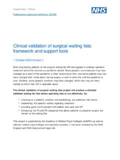 Clinical validation of surgical waiting ... - NHS England