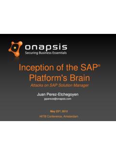 Inception of the SAP Platform's Brain - HITB