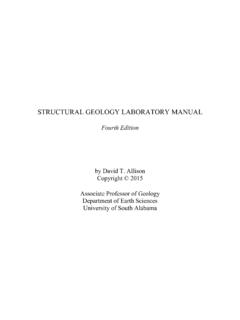 STRUCTURAL GEOLOGY LABORATORY MANUAL