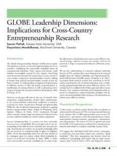 GLOBE Leadership Dimensions: Implications for Cross ...