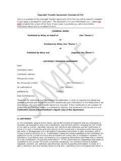 Copyright Transfer Agreement: Example of CTA do NOT ...
