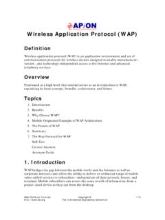 Wireless Application Protocol (WAP) - University of …