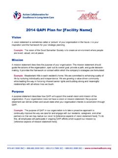 2014 QAPI Plan for [Facility Name]